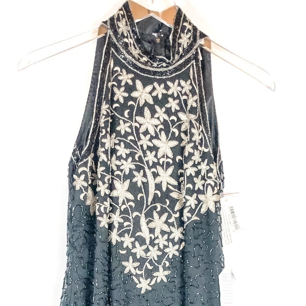 Papell Boutique Vintage Silk Beaded Dress NWT